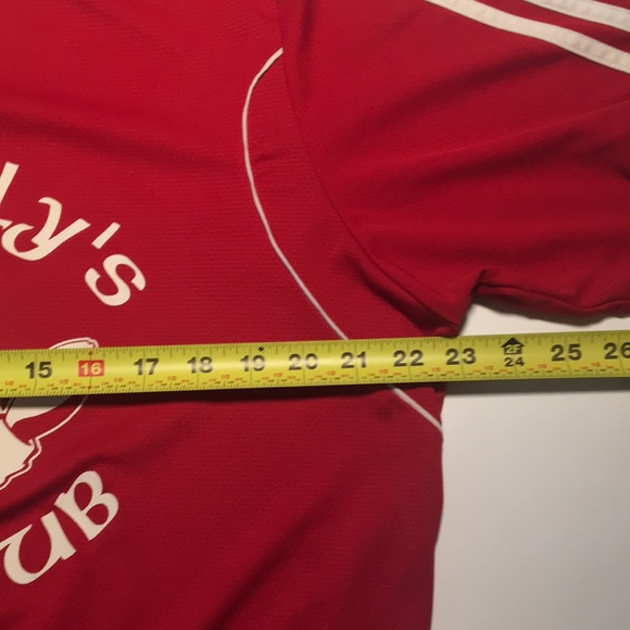 Adidas Men’s XL Red Climalite Soccer Jersey Fat Belly’s Irish Pub Logo. #18 - Picture 6 of 9